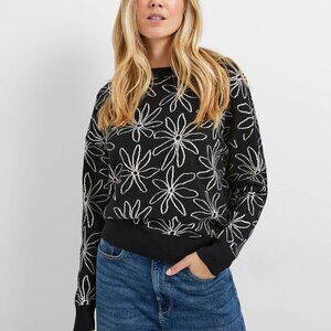 Simons Floral Design Jacquard Sweater